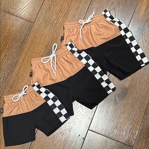 Olive +Scout - Boys Skye Boardshort Swim Trunks with Checkered Design